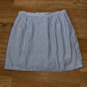 Blue and white striped Talbots mini skirt
